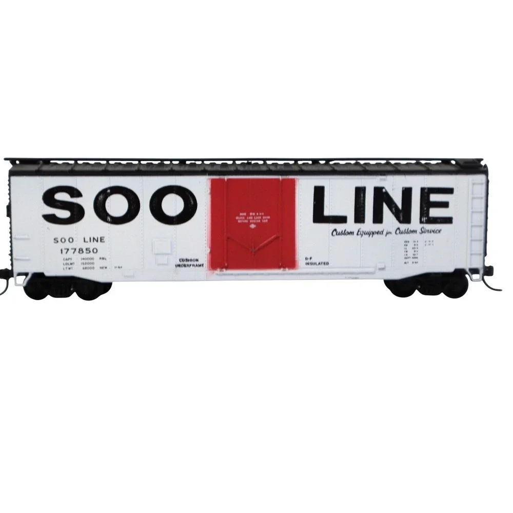 Soo Line Insulated Boxcar 177850 White Red Door Custom Service HO Scale Train